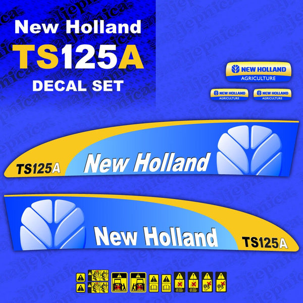 New Holland TS125A Aftermarket Replacement Tractor Decal (Sticker) Set