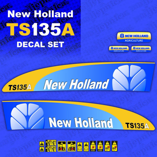 New Holland TS135A Aftermarket Replacement Tractor Decal (Sticker) Set