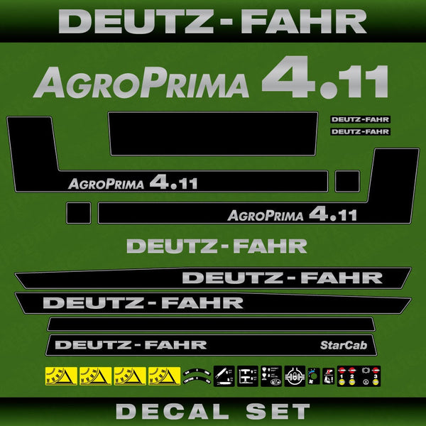 Deutz Fahr AgroPrima 4.11 Aftermarket Replacement Tractor Decal (Sticker) Set