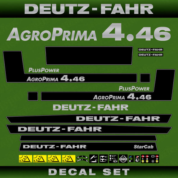 Deutz Fahr AgroPrima 4.46 Plus Power Aftermarket Replacement Tractor Decal (Sticker) Set