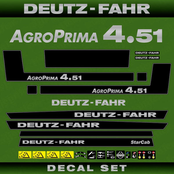 Deutz Fahr AgroPrima 4.51 Aftermarket Replacement Tractor Decal (Sticker) Set