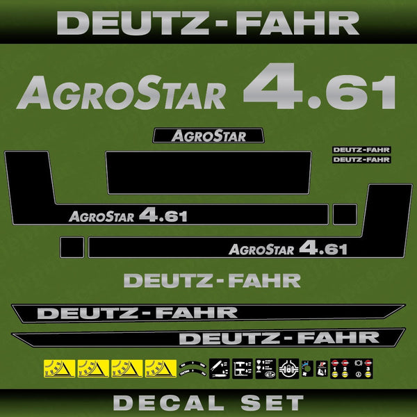 Deutz Fahr AgroStar 4.61 Aftermarket Replacement Tractor Decal (Sticker) Set