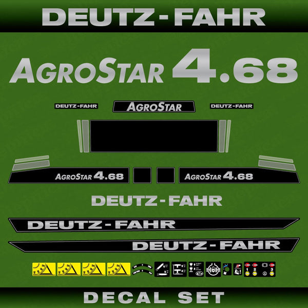 Deutz Fahr AgroStar 4.68 Aftermarket Replacement Tractor Decal (Sticker) Set