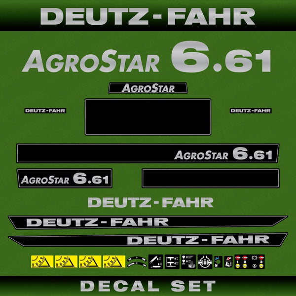 Deutz Fahr AgroStar 6.61 Aftermarket Replacement Tractor Decal (Sticker) Set