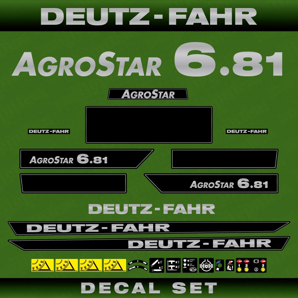 Deutz Fahr AgroStar 6.81 Aftermarket Replacement Tractor Decal (Sticker ...