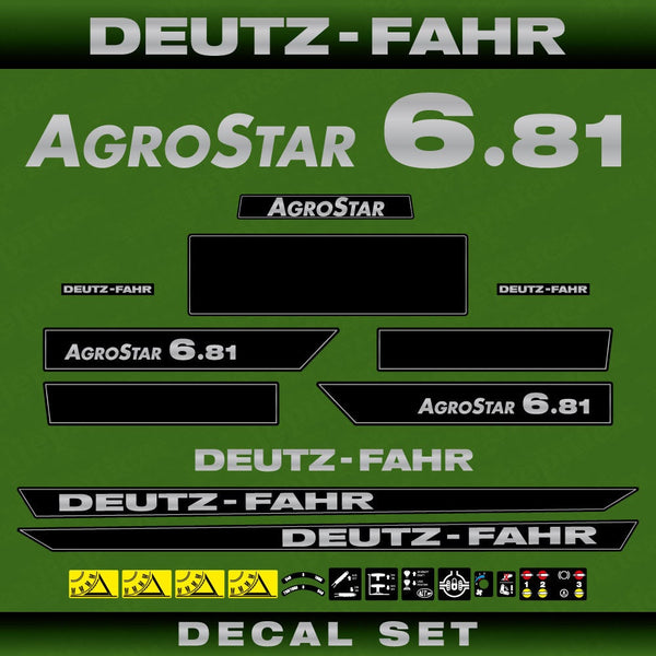 Deutz Fahr AgroStar 6.81 Aftermarket Replacement Tractor Decal (Sticker) Set