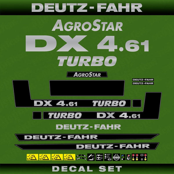 Deutz Fahr AgroStar DX 4.61 Turbo Aftermarket Replacement Tractor Decal (Sticker) Set