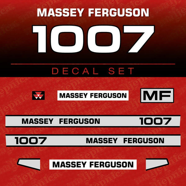 Massey Ferguson 1007 Aftermarket Replacement Tractor Decal (Sticker) Set