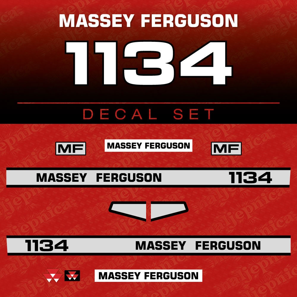 Massey Ferguson 1134 (E) Aftermarket Replacement Tractor Decal (Sticke ...