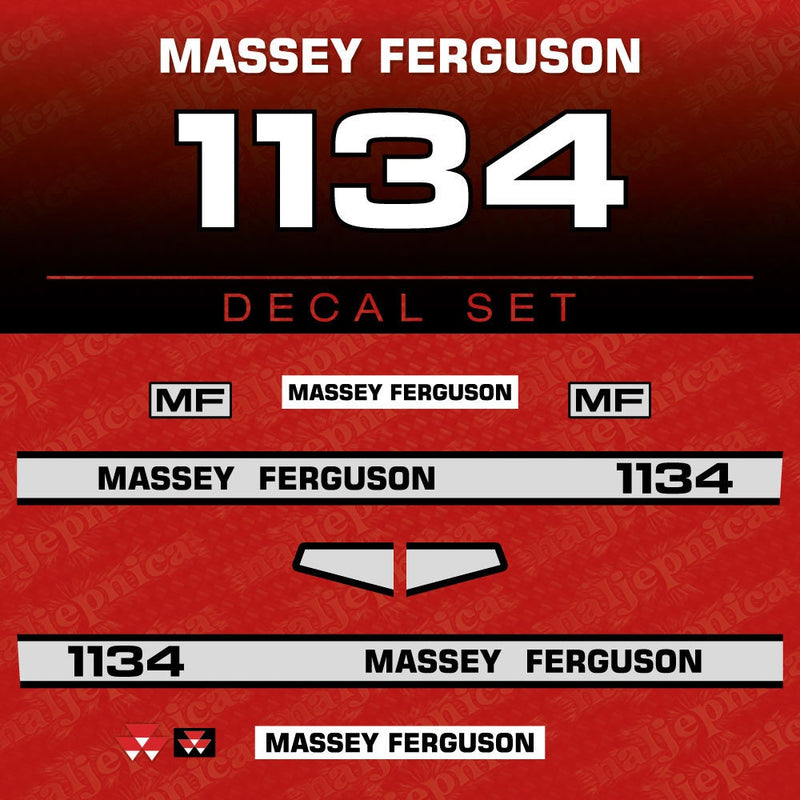 Massey Ferguson 1134 (E) Aftermarket Replacement Tractor Decal (Sticker) Set