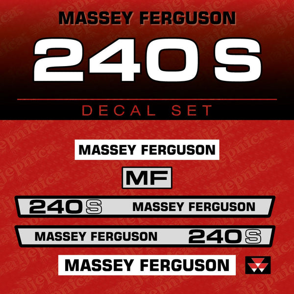 Massey Ferguson 240S (E) Aftermarket Replacement Tractor Decal (Sticker) Set