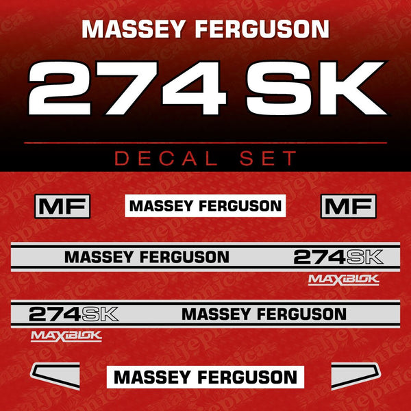 Massey Ferguson 274SK Aftermarket Replacement Tractor Decal (Sticker) Set