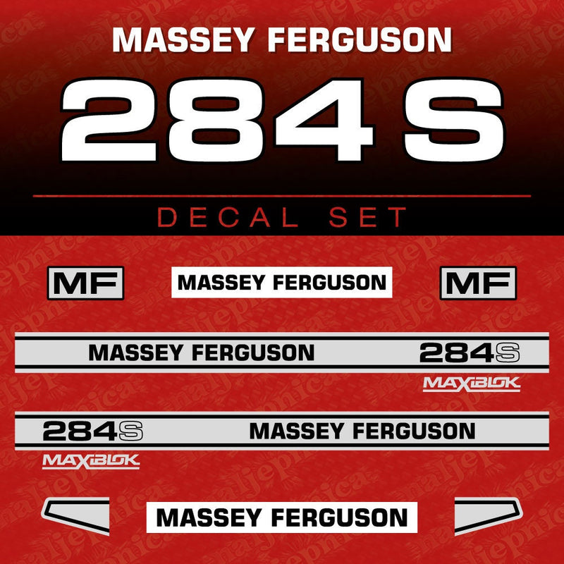 Massey Ferguson 284S Aftermarket Replacement Tractor Decal (Sticker) Set