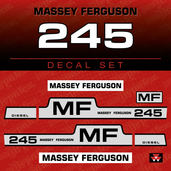 Massey Ferguson 245 Diesel Aftermarket Replacement Tractor Decal (Sticker) Set