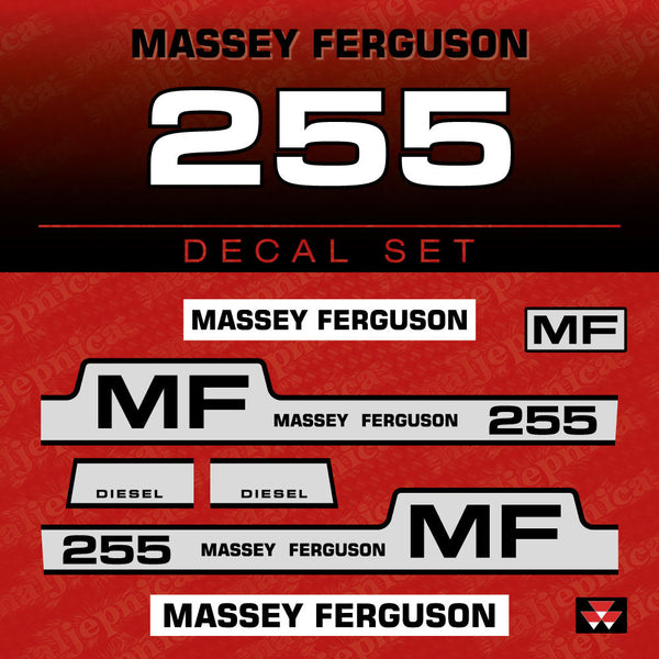 Massey Ferguson 255 Diesel Aftermarket Replacement Tractor Decal (Sticker) Set