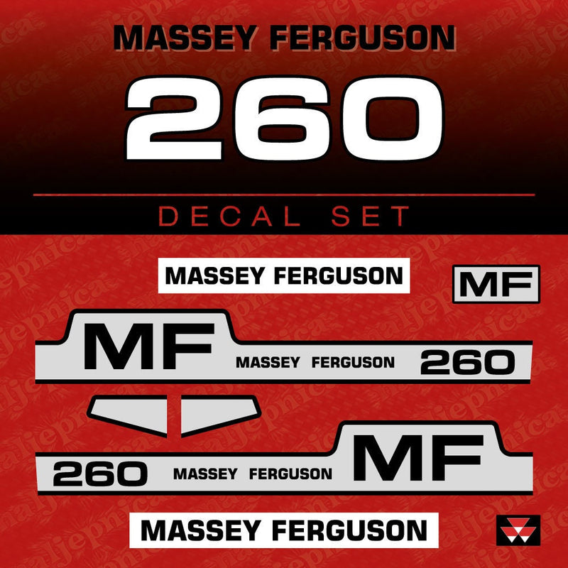 Massey Ferguson 260 Aftermarket Replacement Tractor Decal (Sticker) Set