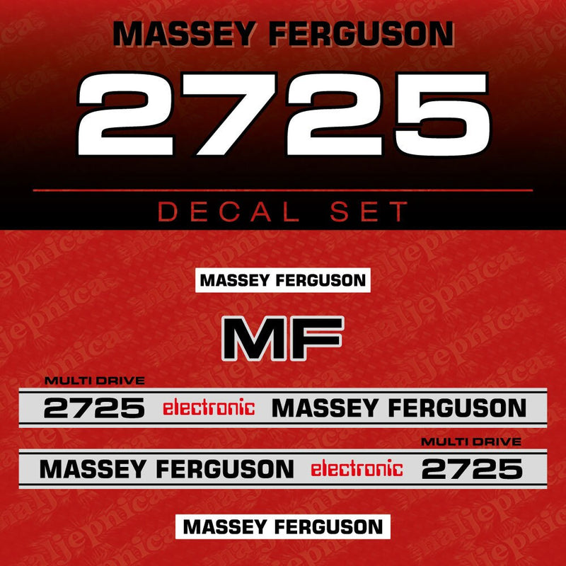 Massey Ferguson 2725 Aftermarket Replacement Tractor Decal (Sticker) Set