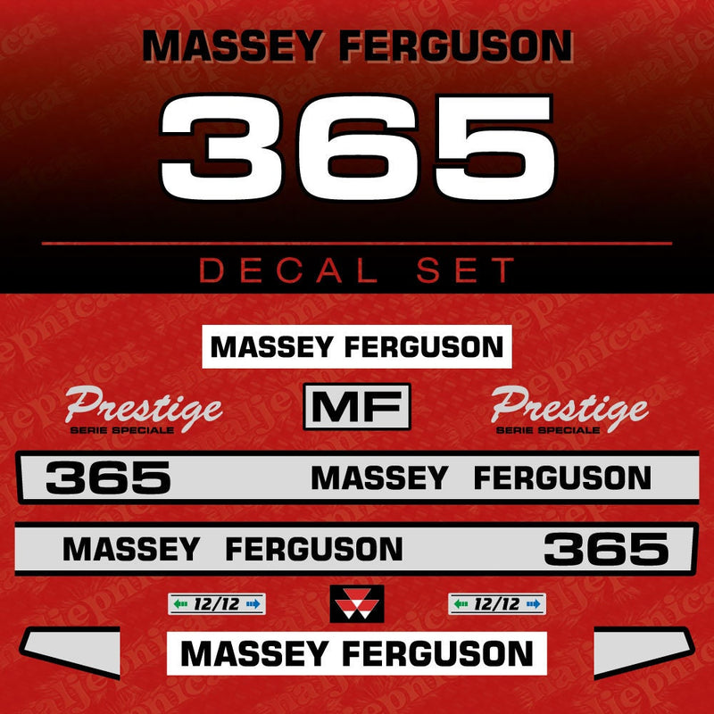 Massey Ferguson 365 Aftermarket Replacement Tractor Decal (Sticker) Set