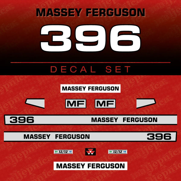 Massey Ferguson 396 Aftermarket Replacement Tractor Decal (Sticker) Set