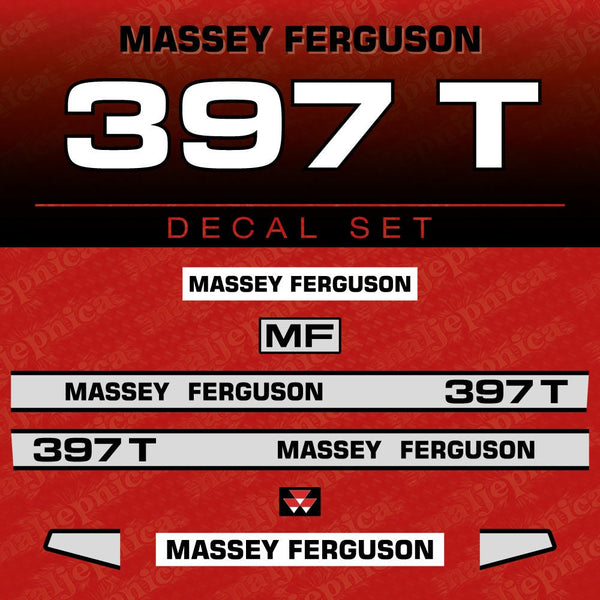 Massey Ferguson 397T Aftermarket Replacement Tractor Decal (Sticker) Set