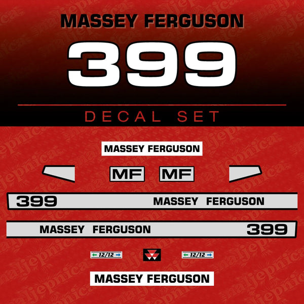 Massey Ferguson 399 Aftermarket Replacement Tractor Decal (Sticker) Set