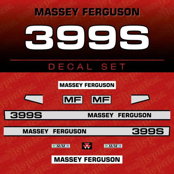 Massey Ferguson 399S Aftermarket Replacement Tractor Decal (Sticker) Set