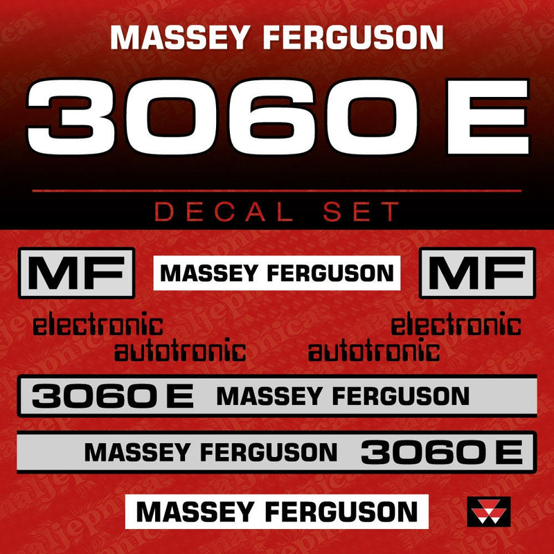 Massey Ferguson 3060E Aftermarket Replacement Tractor Decal (Sticker) Set