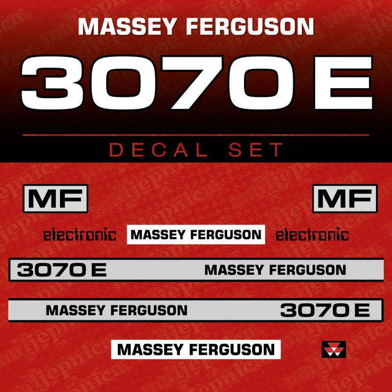 Massey Ferguson 3070E Aftermarket Replacement Tractor Decal (Sticker) Set