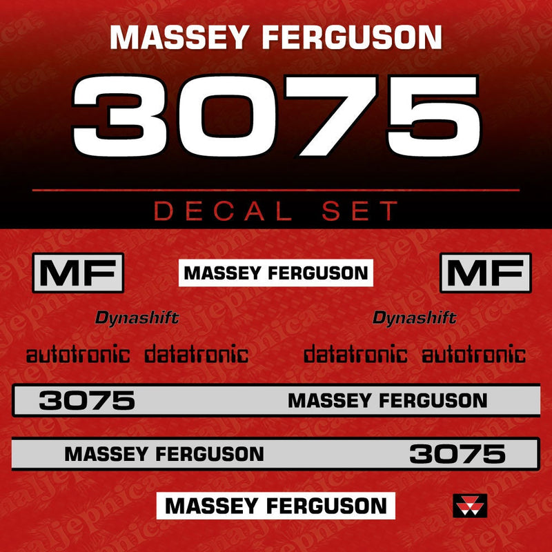 Massey Ferguson 3075 Aftermarket Replacement Tractor Decal (Sticker) Set