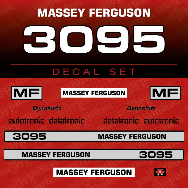 Massey Ferguson 3095 Aftermarket Replacement Tractor Decal (Sticker) Set