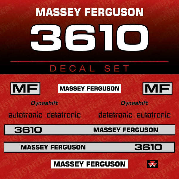 Massey Ferguson 3610 Aftermarket Replacement Tractor Decal (Sticker) Set