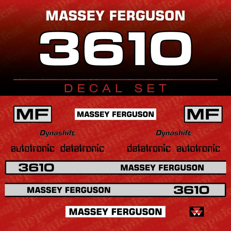 Massey Ferguson 3610 Aftermarket Replacement Tractor Decal (Sticker) Set