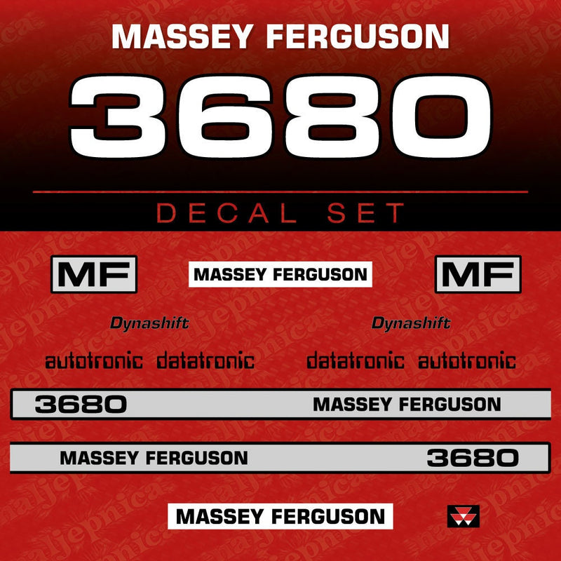 Massey Ferguson 3680 Aftermarket Replacement Tractor Decal (Sticker) Set