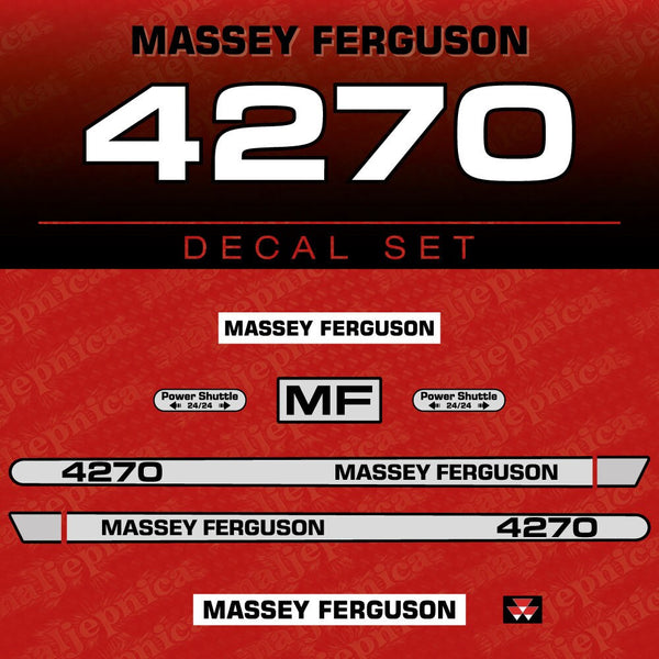 Massey Ferguson 4270 Aftermarket Replacement Tractor Decal (Sticker) Set