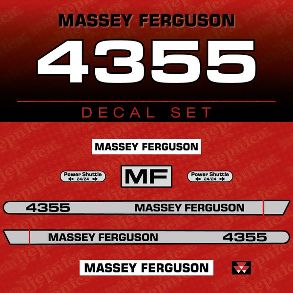 Massey Ferguson 4355 Aftermarket Replacement Tractor Decal (Sticker) Set