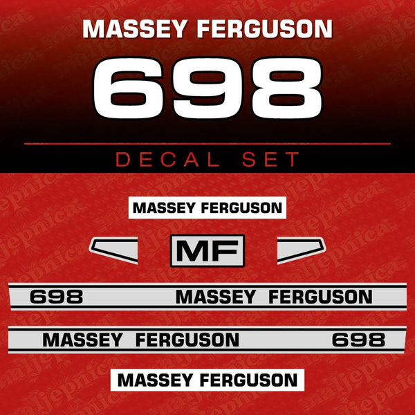 Massey Ferguson 698 Aftermarket Replacement Tractor Decal (Sticker) Set