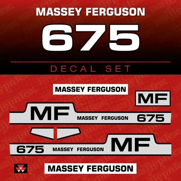 Massey Ferguson 675 Aftermarket Replacement Tractor Decal (Sticker) Set