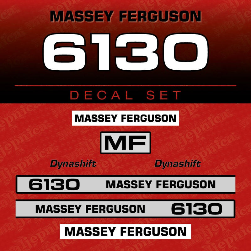 Massey Ferguson 6130 Aftermarket Replacement Tractor Decal (Sticker) Set