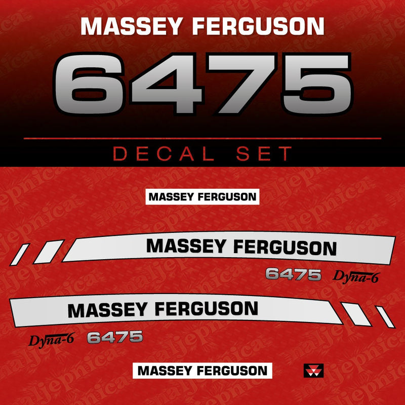 Massey Ferguson 6475 Aftermarket Replacement Tractor Decal (Sticker) Set