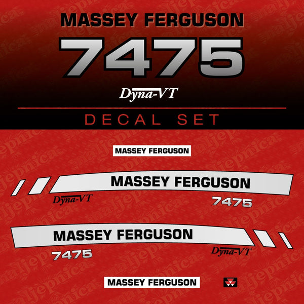 Massey Ferguson 7475 (2008 - 2012) Aftermarket Replacement Tractor Decal (Sticker) Set