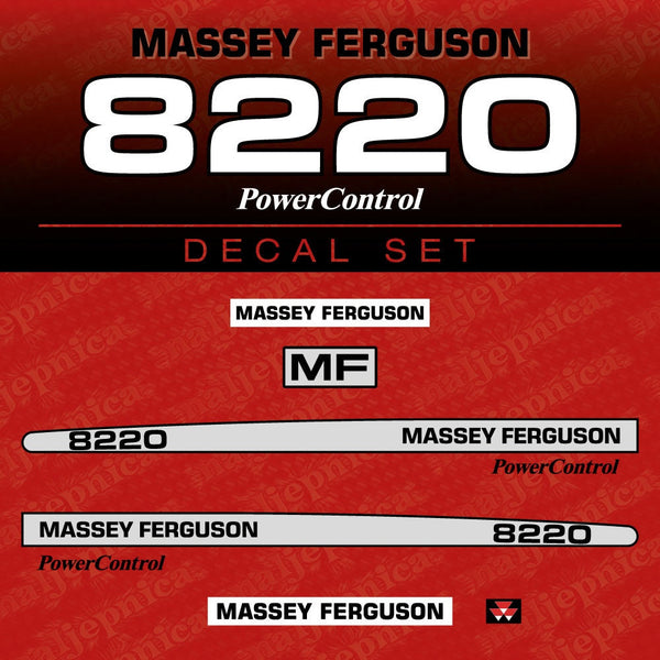 Massey Ferguson 8220 Aftermarket Replacement Tractor Decal (Sticker) Set