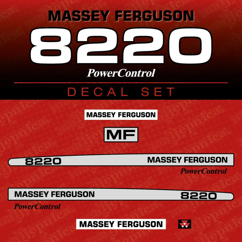 Massey Ferguson 8220 Aftermarket Replacement Tractor Decal (Sticker) Set