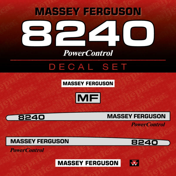 Massey Ferguson 8240 Aftermarket Replacement Tractor Decal (Sticker) Set