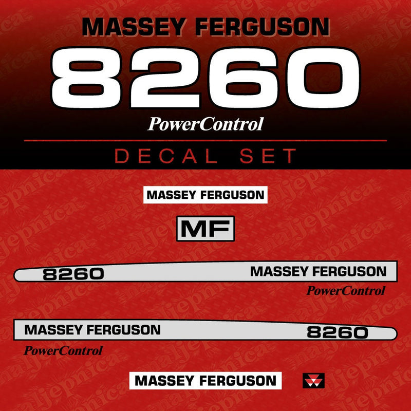 Massey Ferguson 8260 Aftermarket Replacement Tractor Decal (Sticker) Set