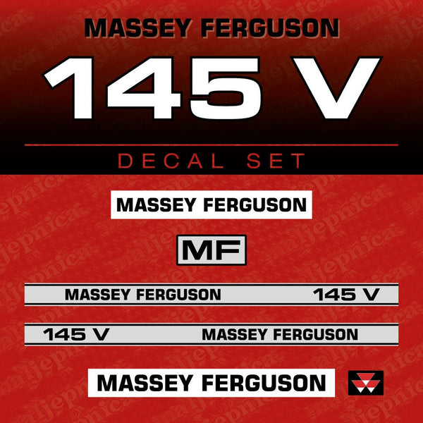 Massey Ferguson 145V Aftermarket Replacement Tractor Decal (Sticker) Set