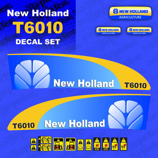 New Holland T6010 Aftermarket Replacement Tractor Decal (Sticker) Set
