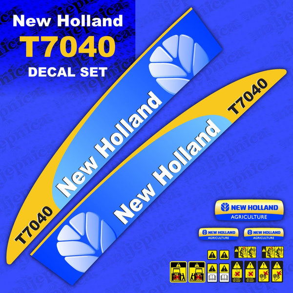 New Holland T7040 Aftermarket Replacement Tractor Decal (Sticker) Set