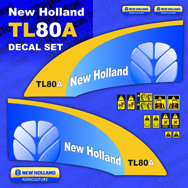 New Holland TL80A Aftermarket Replacement Tractor Decal (Sticker) Set