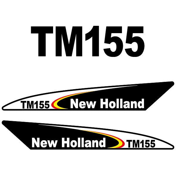 New Holland TM155 Black Aftermarket Replacement Tractor Decal (Sticker) Set