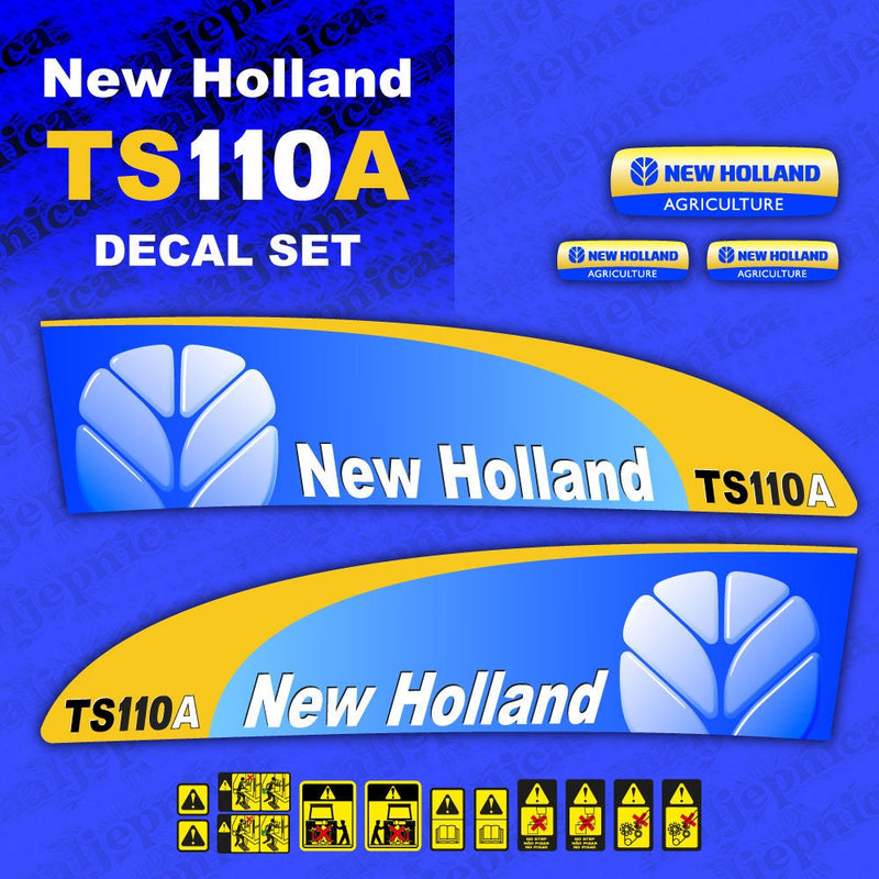 New Holland TS110A Aftermarket Replacement Tractor Decal (Sticker) Set